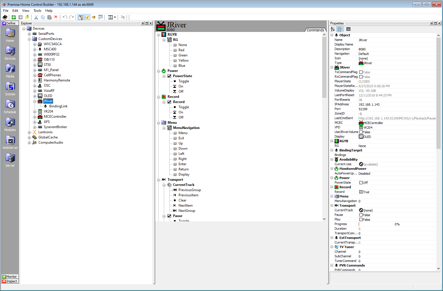 Premise Builder showing objects
